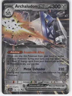 Pokemon Archaludon ex Double Rare SV8 Surging Sparks 130/191 NM - Image 1