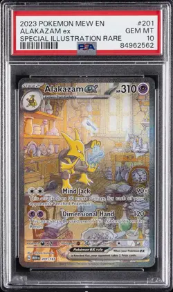 2023 POKEMON MEW EN-151 SPECIAL ILLUSTRATION RARE #201 ALAKAZAM EX PSA 10 - Image 1