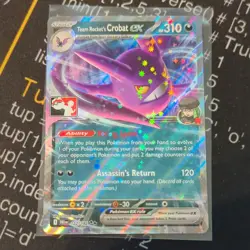 Pokemon TCG Team Rocket’s Crobat ex Prize Pack Series 8 122/182 NM Stamped - Image 1