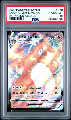 2020 POKEMON SWORD & SHIELD DARKNESS ABLAZE #020 FULL ART/CHARIZARD VMAX PSA 10 - Image 1