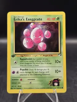 Pokemon TCG Erika's Exeggcute 77/132 1st Edition Gym Heroes Common NM - Image 1