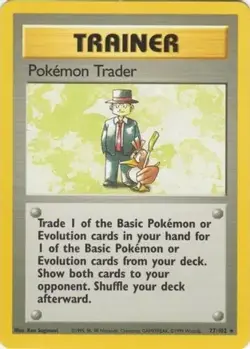 Pokemon Trader 77/102 Rare Base Set Unlimited Pokemon Moderately Played - Image 1