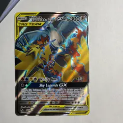 Pokemon Moltres & Zapdos & Articuno GX TAG TEAM Full Art Holo 66/68 Hidden Fates - Image 1
