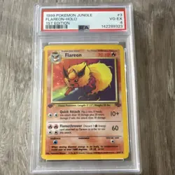 Pokemon Flareon Jungle 3/64 Holo Rare 1st Edition PSA 4 1999 - Image 1
