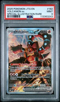 Pokemon Journey Together 182 Volcanion Special Illustration Rare PSA 9 Card MINT - Image 1