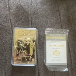 Pokemon 23K Gold Plated Trading Card Pikachu Burger King COA #25 1999 - Image 2