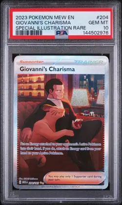 2023 Pokemon MEW 151 Giovanni’s Charisma #204 Special Illustration Rare PSA 10 - Image 1