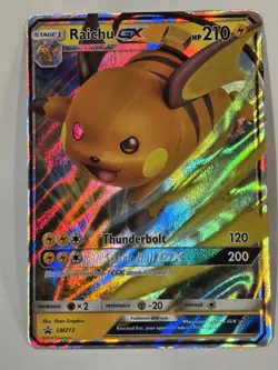 Pokemon Card TCG - Raichu GX SM213 Promo Sun & Moon Black Star Promo NM Full Art - Image 5