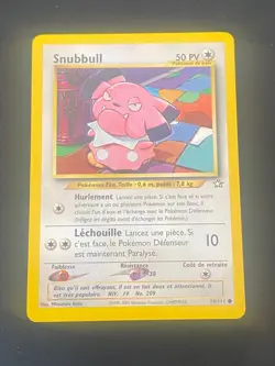 CARTE POKEMON SNUBBULL 74/111 FR COMMUNE NEO GENESIS - EXC - Image 1