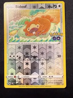 BIDOOF (Peelable DITTO) Reverse Holo Pokemon GO 059/078 LP Pokemon TCG - Image 1