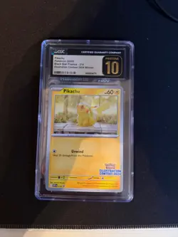 CGC Pristine 10 Pikachu Pokemon Card #214 Black Star Promo Illustration Contest - Image 2