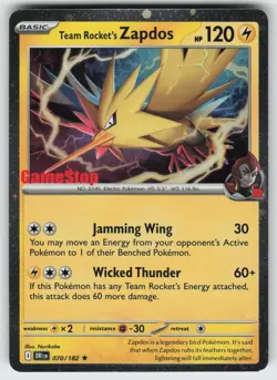 Team Rocket's Zapdos (Gamestop Exclusive) Promo Pokemon - Image 1
