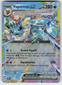 Vaporeon ex Double Rare SV: Prismatic Evolutions 023/131 Pokemon - Image 1