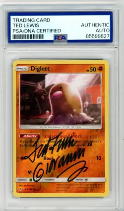 PSA Signed Ted Lewis Pokemon Diglett And Rhydon Slabs - Image 1