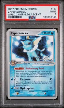 Vaporeon Ex Pokemon World Championships 2007 Promo 110/113 PSA 9 - Image 1