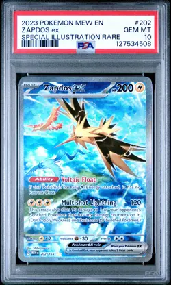 2023 POKEMON MEW EN-151 SPECIAL ILLUSTRATION RARE #202 ZAPDOS EX PSA 10 - Image 1