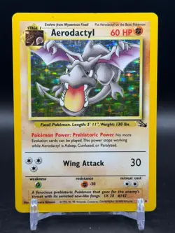 Aerodactyl 1/62 Holo Rare Fossil Pokemon Unlimited English WOTC MP - Image 1