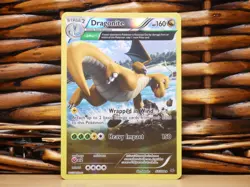 Pokemon DRAGONITE 52/108 HOLO HALF ART | D Damaged | XY Roaring Skies | 2015 - Image 1
