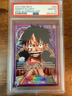 2023 One Piece OP05-060 Monkey.D.Luffy Alternate Art PSA 10 - Image 1