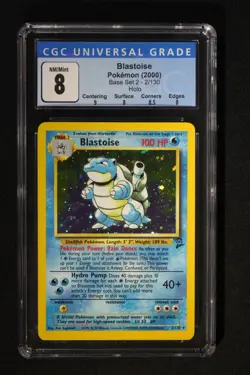 BLASTOISE HOLO 2/130 (2000) Pokemon BASE SET II - ENGLISH - CGC 8 (Blue Label) - Image 1