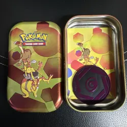 Scarlet & Violet 151 Pokemon Mini Storage Tin: Alakazam and Hitmonlee (empty) - Image 1