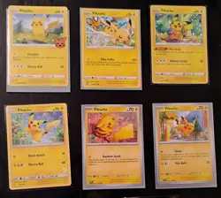 Lot Of 6 Pikachu Pokemon TCG Cards 049/203 19/68 051/162 062/193 052/196 049/195 - Image 2