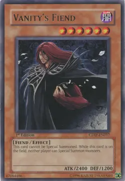 Yugioh Vanity's Fiend CDIP-EN017 Rare 1st Edition LP - Image 1