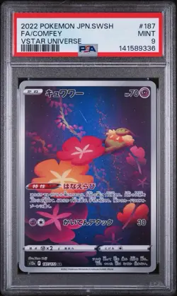 2022 POKEMON JPN SWORD & SHIELD VSTAR UNIVERSE #187 FULL ART/COMFEY PSA 9 - Image 1