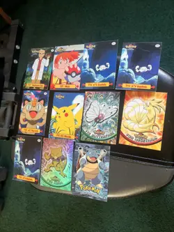 Pokemon Blastoise E9 Topps Animation TV Lot 11 w/ 2 Holos Abra Oak TV7 Creased - Image 1