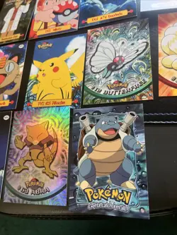 Pokemon Blastoise E9 Topps Animation TV Lot 11 w/ 2 Holos Abra Oak TV7 Creased - Image 4