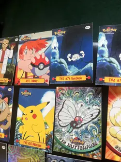 Pokemon Blastoise E9 Topps Animation TV Lot 11 w/ 2 Holos Abra Oak TV7 Creased - Image 5