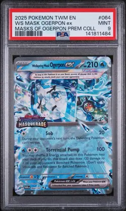 Pokemon Wellspring Mask Ogerpon Ex PSA 9 Stamped Exclusive - Image 1