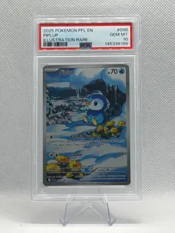 Piplup 098/094 Pokemon Phantasmal Flames Illustration Rare 2025 PSA 10 - Image 1