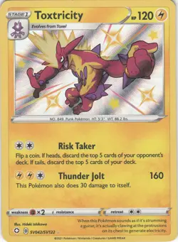 Toxtricity SV042/SV122 Rare Shiny Shining Fates Shiny Vault Pokemon NM - Image 1