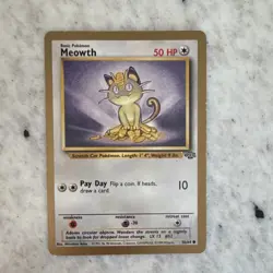 Pokemon Meowth Jungle 56/64 Basic HP Rare NM - Image 1