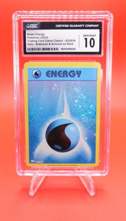 Water Energy 2023 Pokemon TCG Classic 33 Holo Blastoise & Suicune ex Deck CGC 10 - Image 1