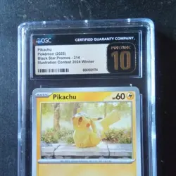 POKEMON CGC PRISTINE 10 PIKACHU ILLUSTRATION CONTEST WINNER 2024 #214 PROMO - Image 1