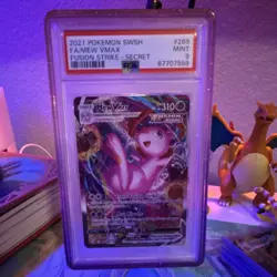 Pokemon Mew VMAX Alternate Art Secret Rare 269/264 Fusion Strike Holo PSA 9 - Image 1