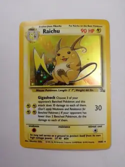 Raichu 14/62 Fossil Set Holo Rare 1999 Pokemon TCG Mitsuhiro Arita LP - Image 1