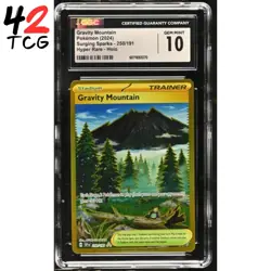 CGC Gem Mint 10 Gravity Mountain Hyper Rare 250/191 Pokemon Surging Sparks - Image 1