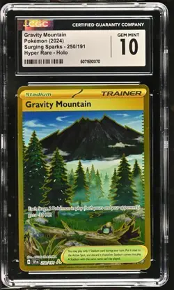 CGC Gem Mint 10 Gravity Mountain Hyper Rare 250/191 Pokemon Surging Sparks - Image 3