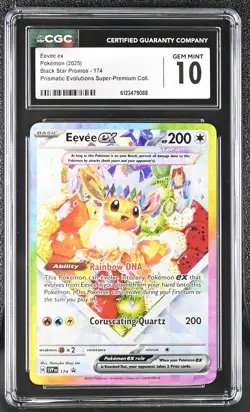 EEVEE EX 174 PRISMATIC EVOLUTIONS SUPER-PREMIUM COLL. POKEMON CGC 10 GEM MINT - Image 1