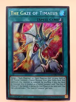 TCG Yu-Gi-Oh! The Gaze Of Timaeus 1st Edition Secret Rare MZMU-EN013 - Image 1