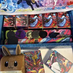 Pokemon Play Lot- No Cards 5 Mats 8 Cards Holders 10 Coins - Image 2
