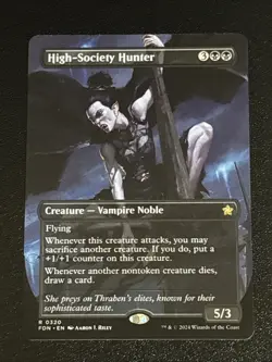 MTG Foundations High-Society Hunter Borderless 0320 NM Rare - Image 1