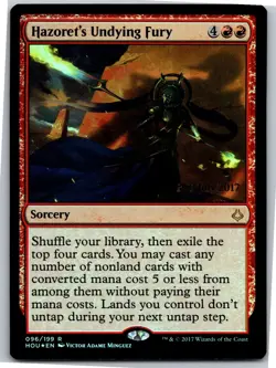 Magic the Gathering Hazoret's Undying Fury Hour of Devastation Foil Prerelease - Image 1