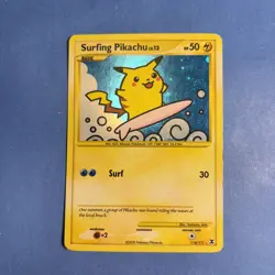 Pokemon Pikachu TCG Surfing Holo Card 114/111 Rising Rivals Secret Rare LP/MP - Image 1