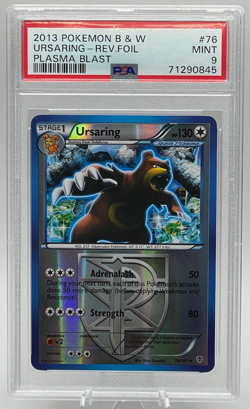 2013 POKEMON BLACK & WHITE PLASMA BLAST #76 URSARING REVERSE FOIL PSA 9 MINT - Image 1