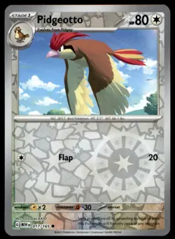 Pidgeotto 017/165 Common 151 Pokemon Reverse Holo Lightly Played - Image 1