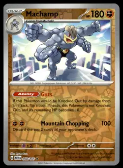 Machamp 068/165 Rare 151 Pokemon Reverse Holo Lightly Played - Image 1